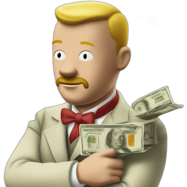 Tintin with much money emoji