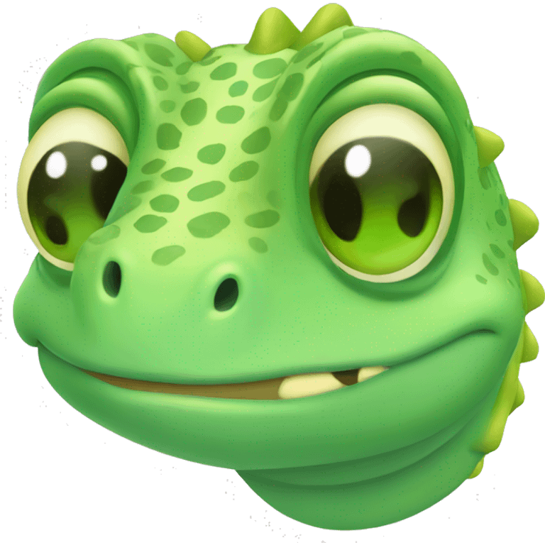 cute chubby green lizard emoji