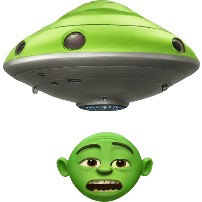 Ufo with shrek emoji