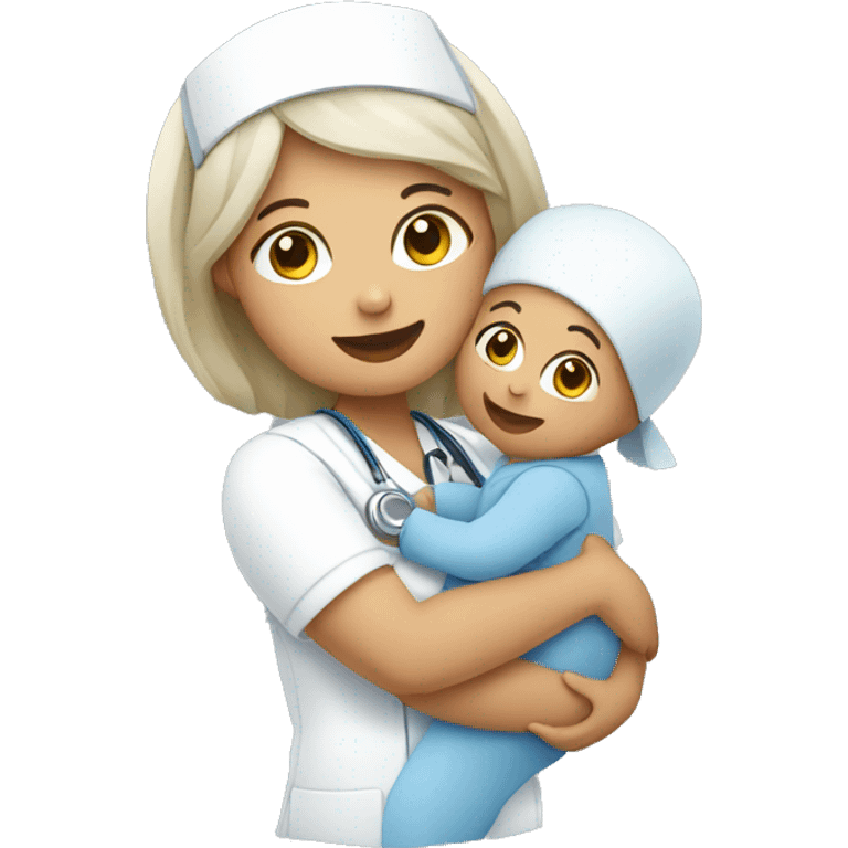 Nurse holding baby  emoji