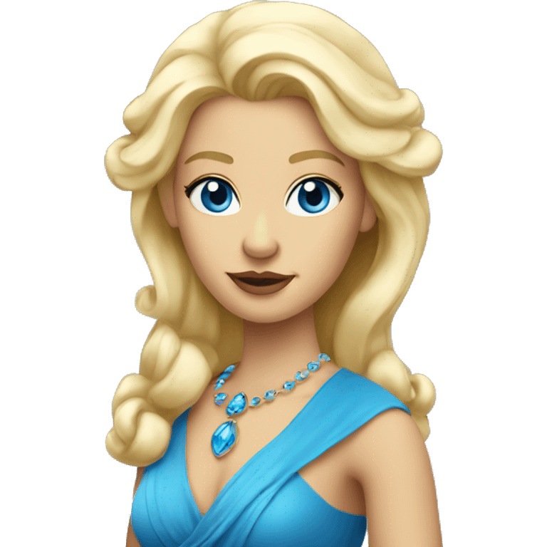 Blond queen with blue eyes emoji