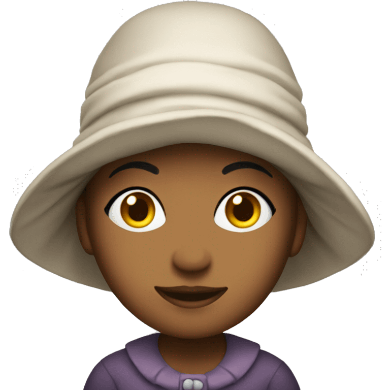 women in a bonnet emoji