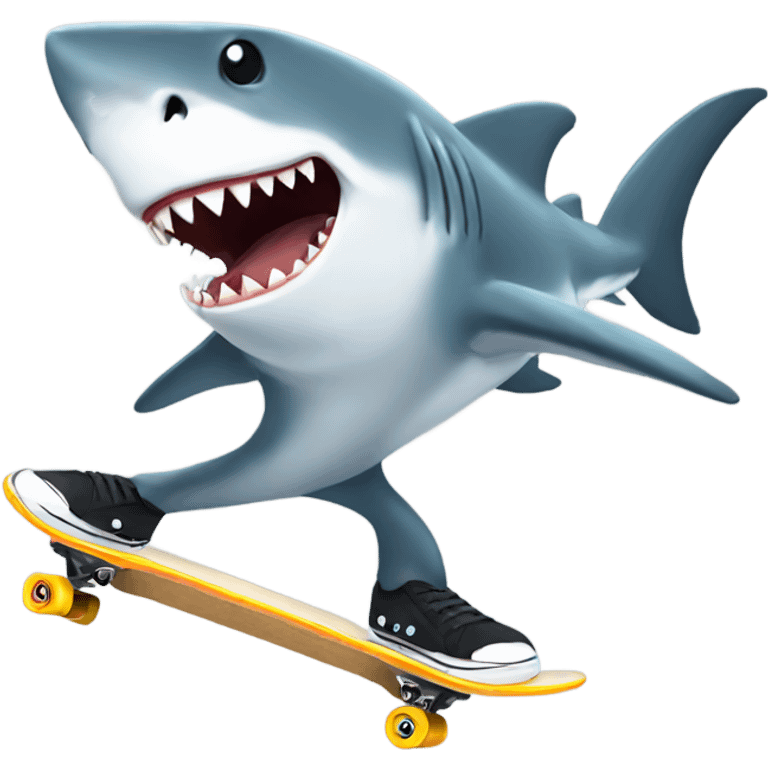 Shark skateboarding  emoji