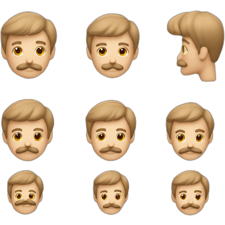 Retraité homme fort moustache sans cheveux emoji