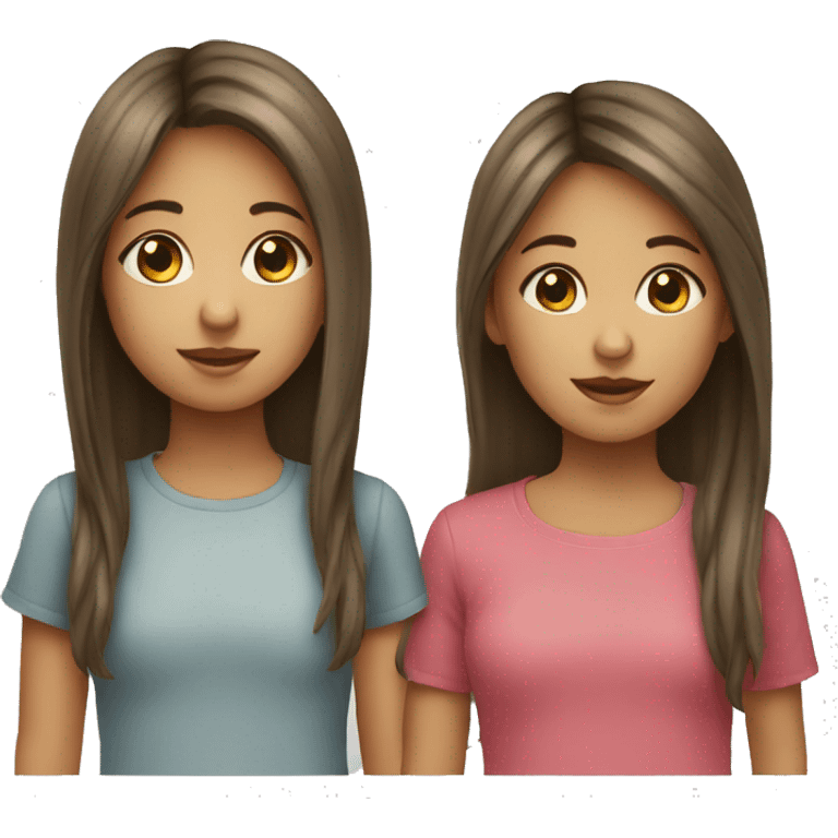 Two siblings girl and girl emoji