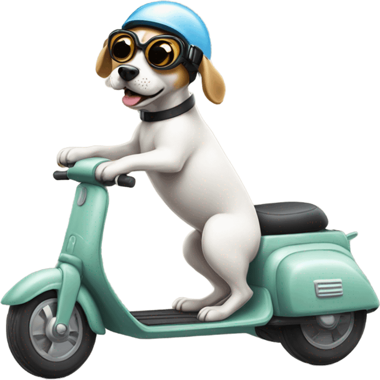 Granny dog on scooter  emoji