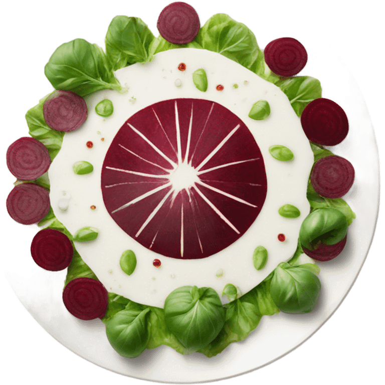 carpaccio from beets on a white plate emoji