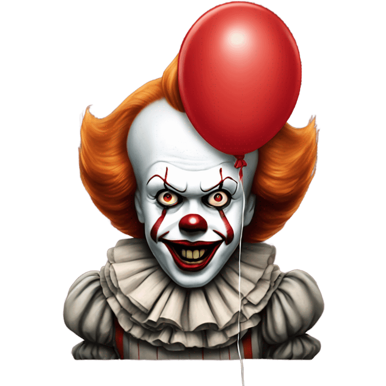 Pennywise emoji with red balloon emoji