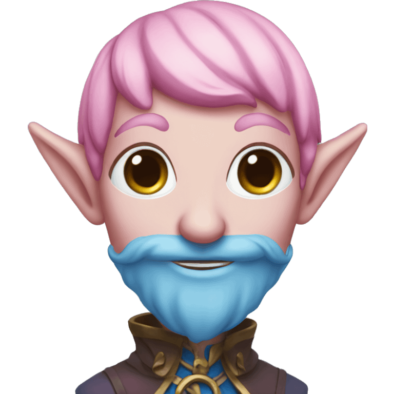 Pink and blue elf emoji