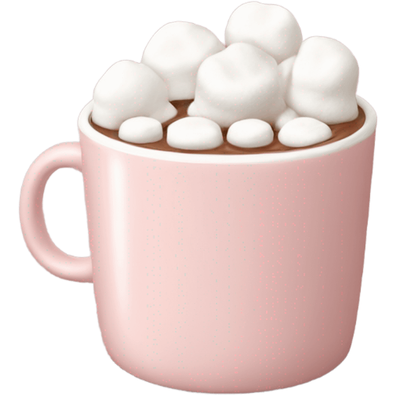 Light Pink mug of hot chocolate with marshmallows  emoji