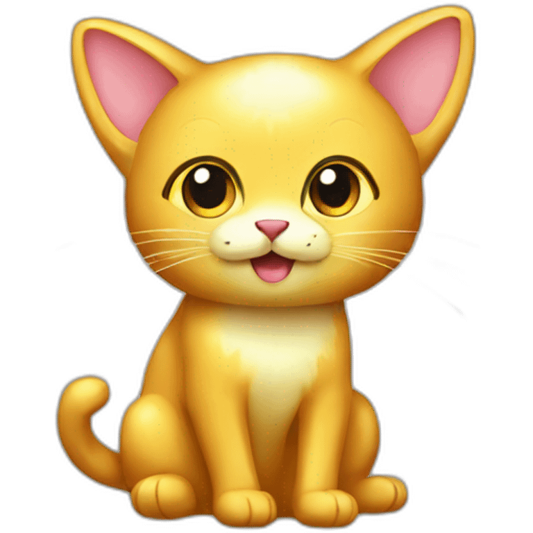 shiny-golden-cat-with-large-ears emoji