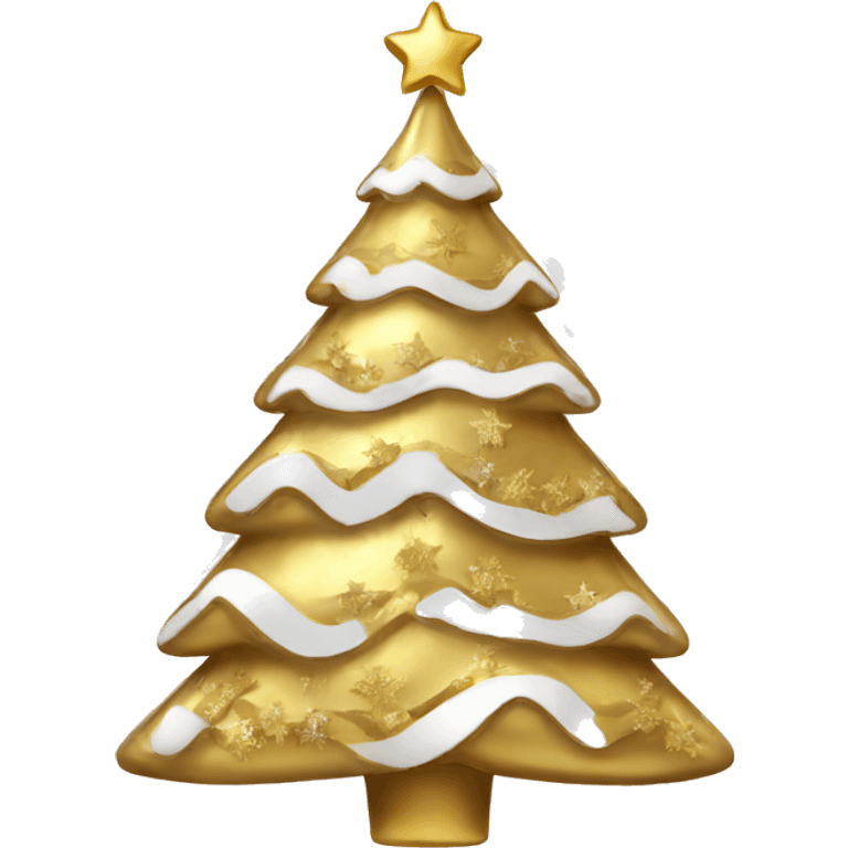 Gold and white christmas tree emoji