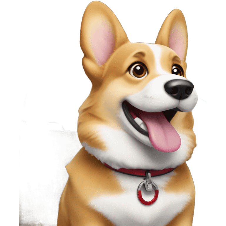 corgi in tesla car emoji