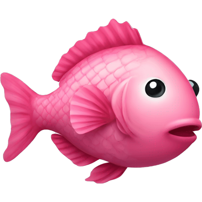 pink fish with white bow emoji