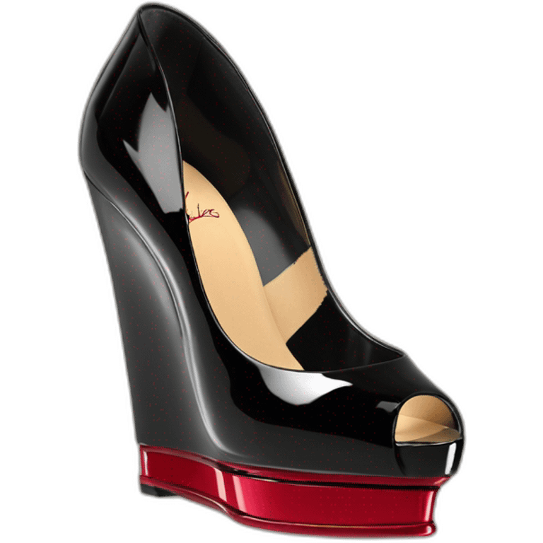 One WEDGE heel LOUBOUTIN black PATENT emoji