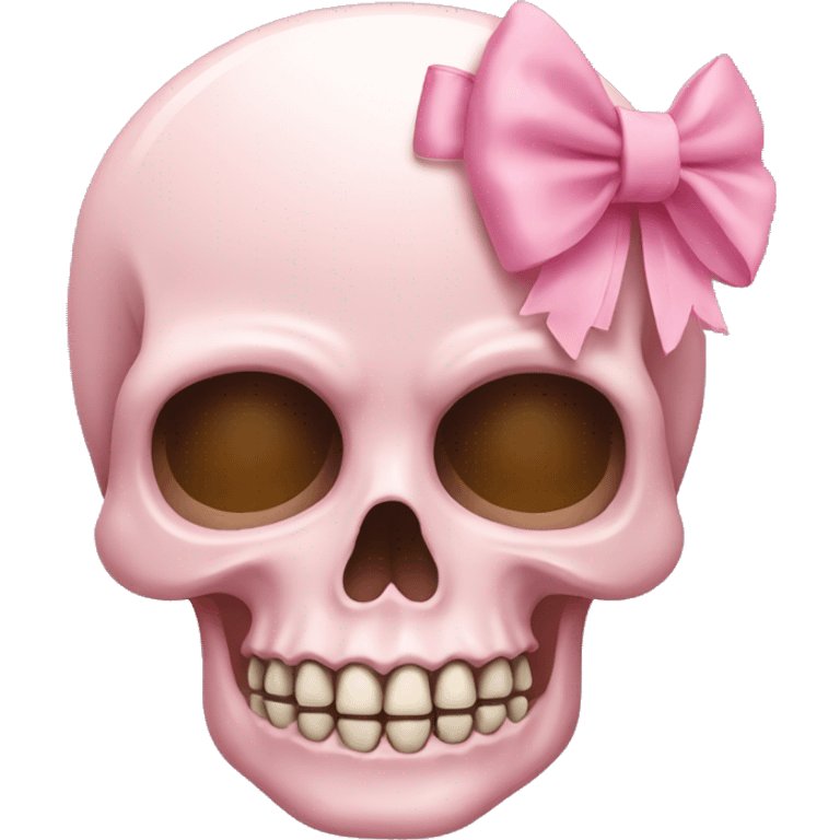 Light pink skull with a bow emoji