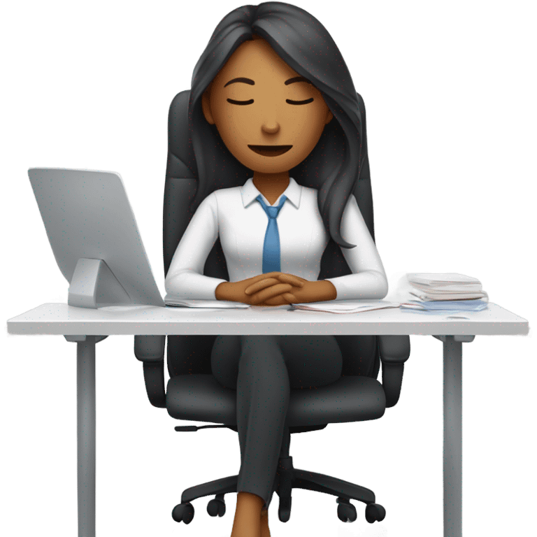 Woman sleeping at work emoji