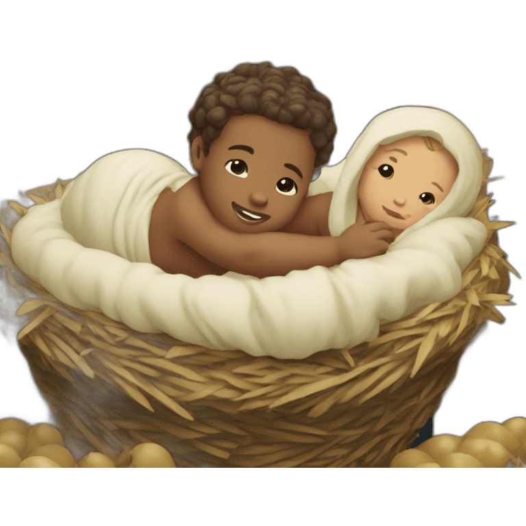 baby jesus in manger emoji