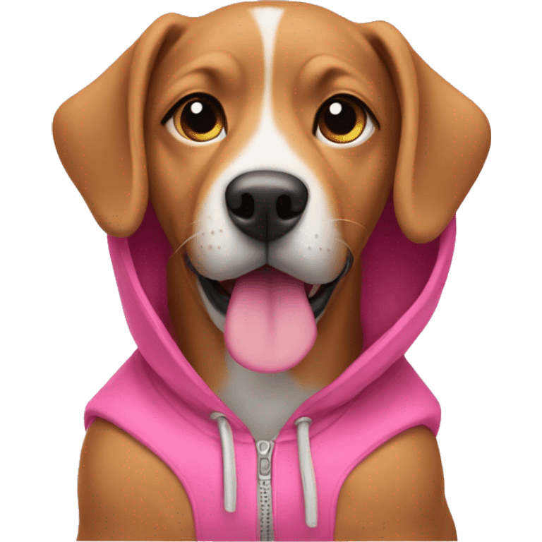 dog with pink hoodie emoji