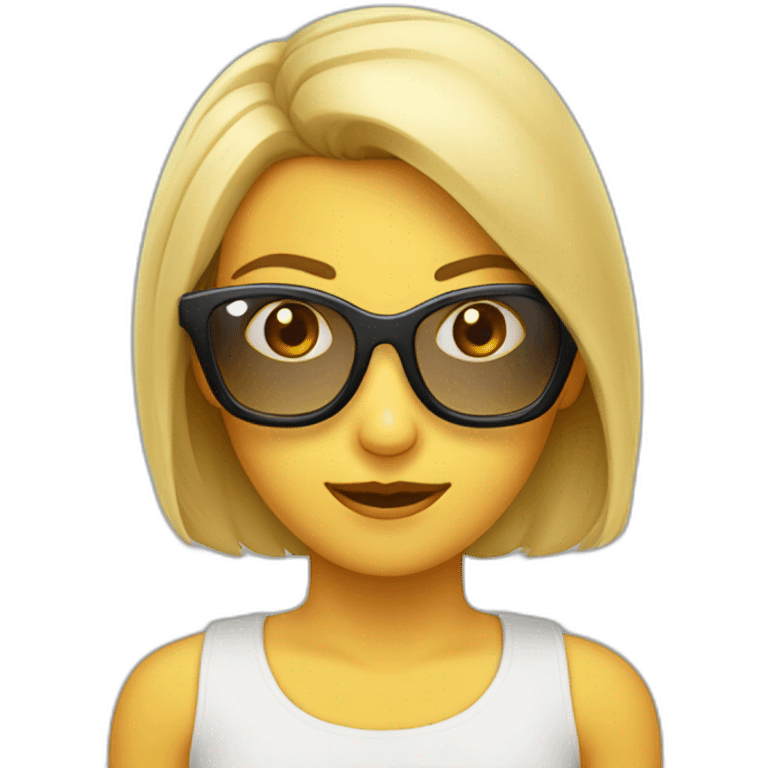 Edilma rubia crespa y con gafas emoji