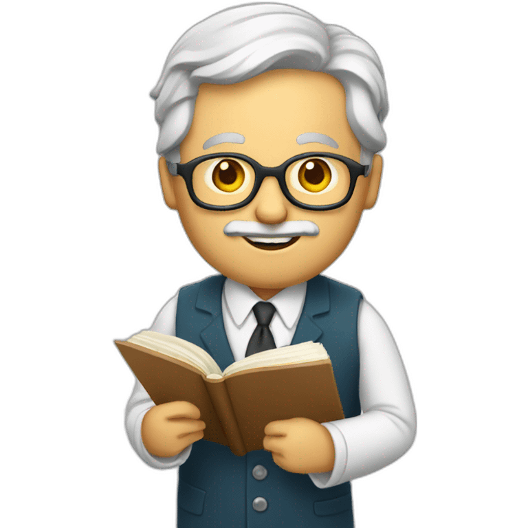 professor with a book in his hand emoji