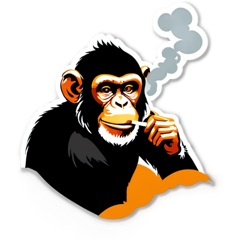 A monkey smoking a cigarette emoji