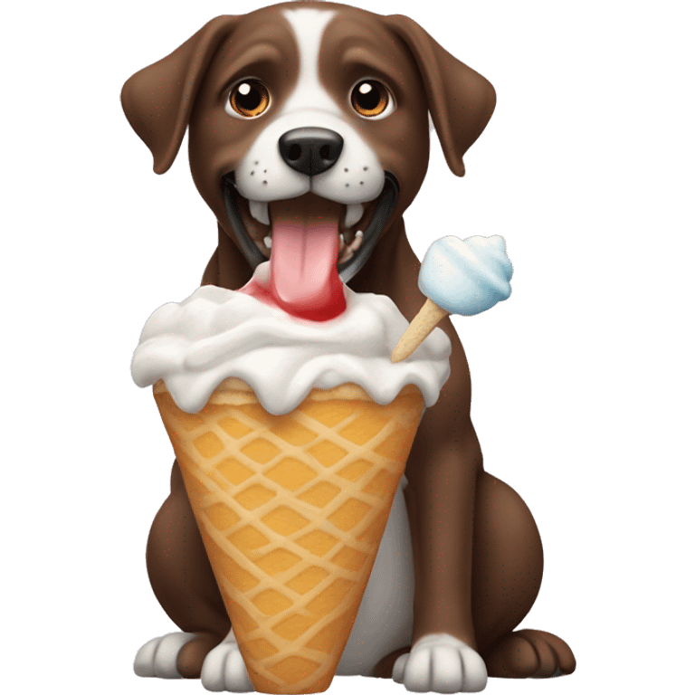 Perro comiendo helado emoji