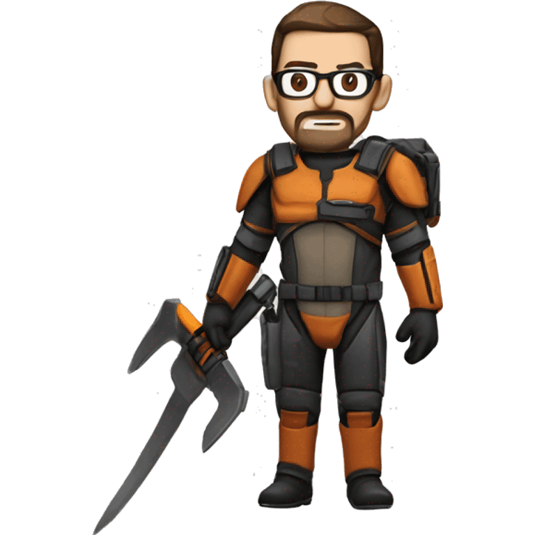 Gordon Freeman With Crowbar And HEV Suit emoji