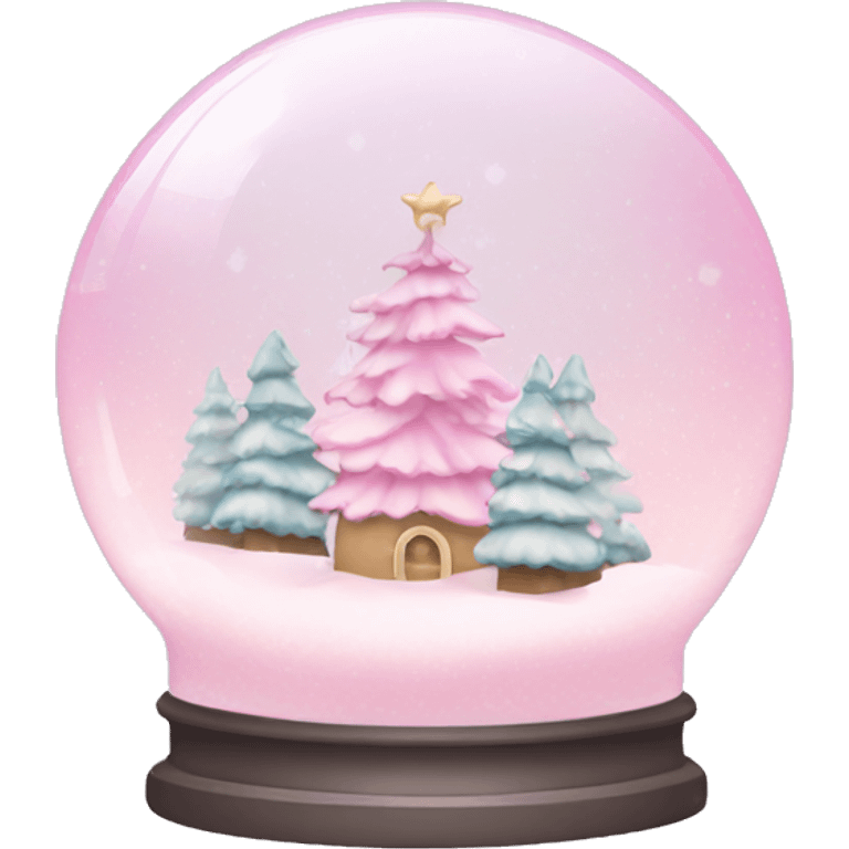 Pastel pink snow globe emoji