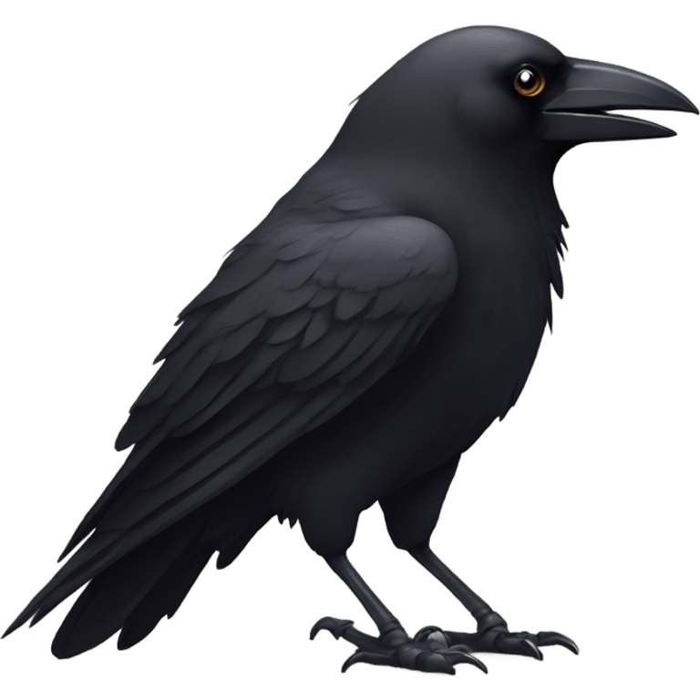 Crow holding a knife in beak emoji