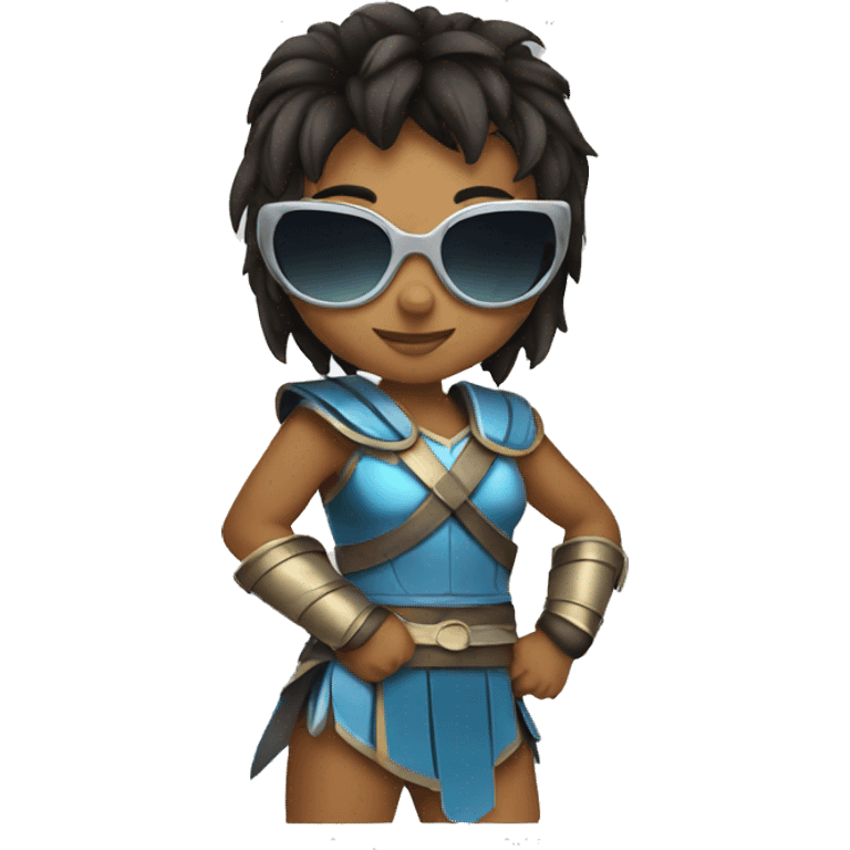 Girl gladiator with sunglasses  emoji