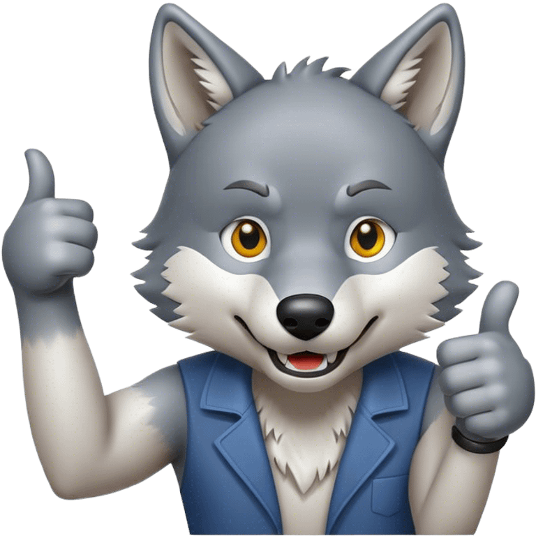 Wolf giving thumbs up emoji