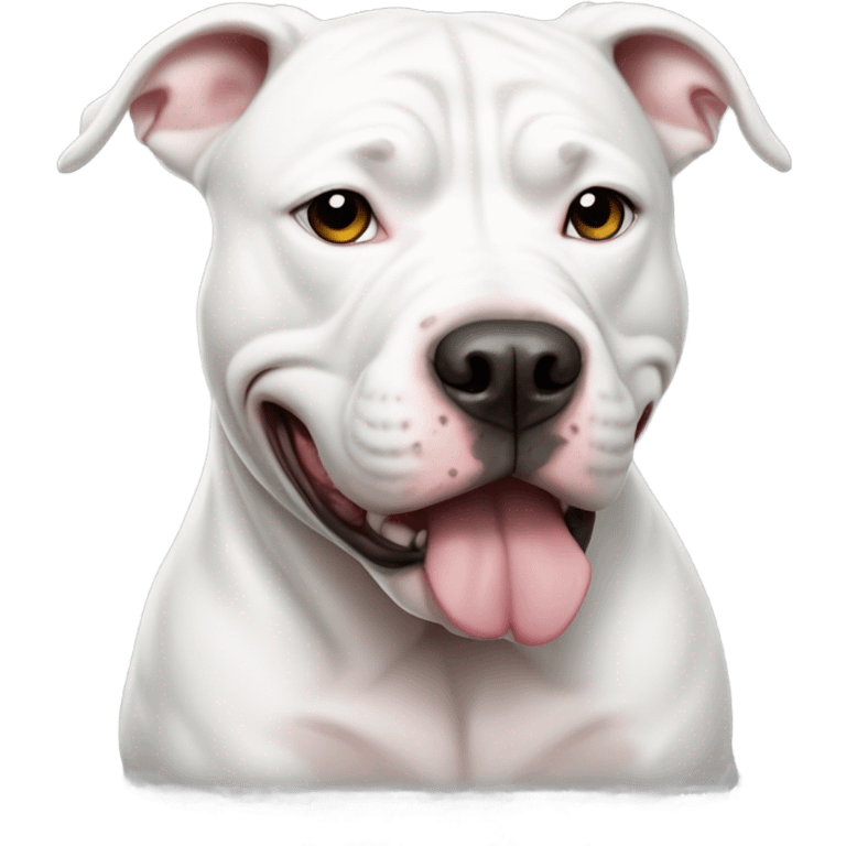 White pitbull named Martin Luther king emoji