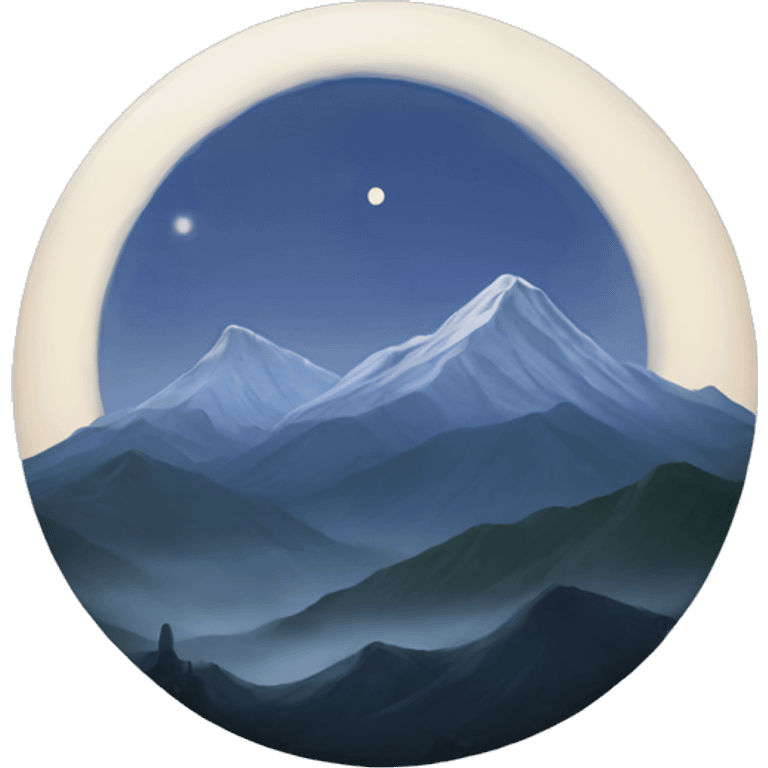 Moon behind mountain emoji