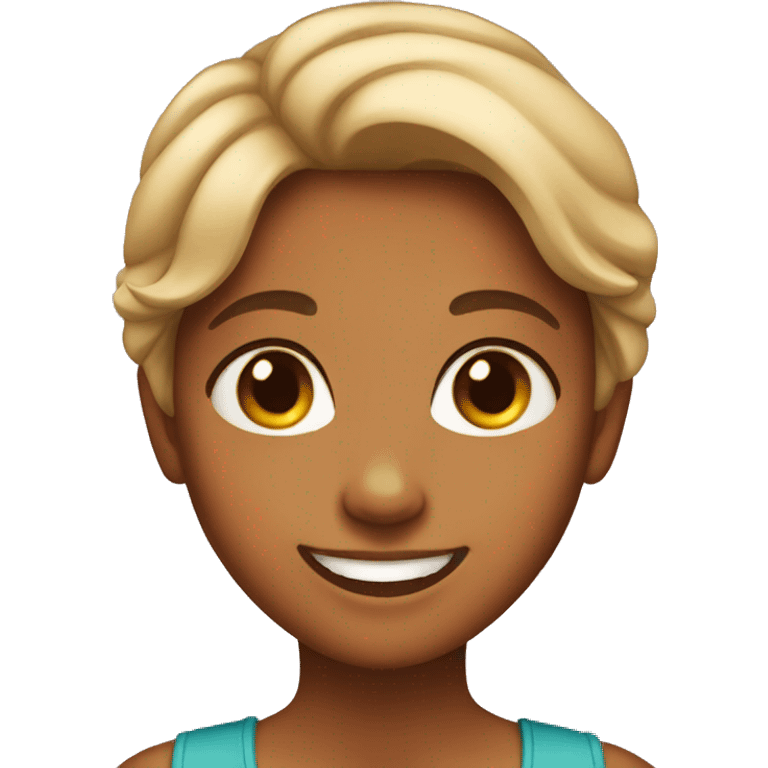 smiling girl with tanned skin emoji