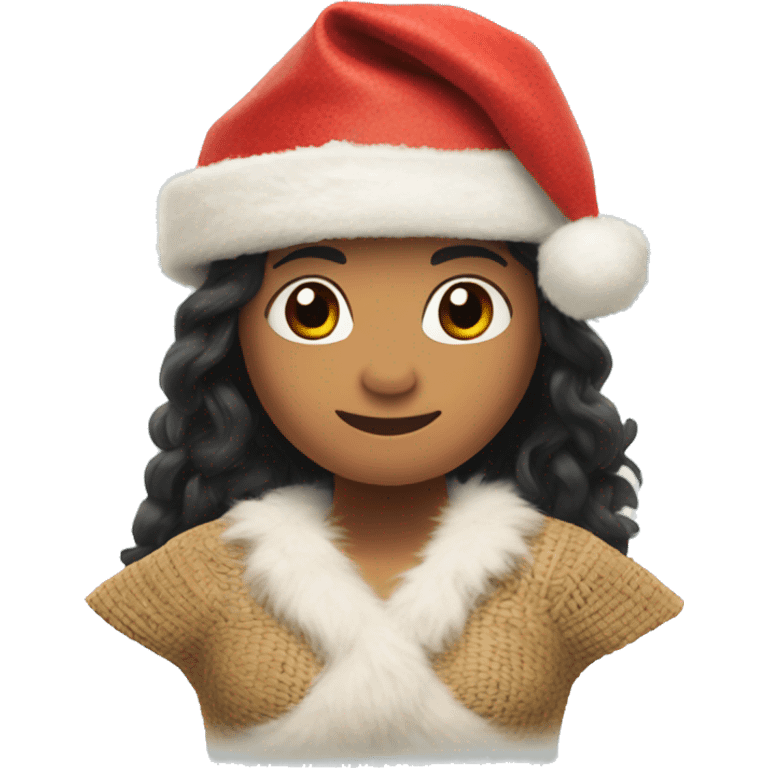 moana christmas hat open arms emoji