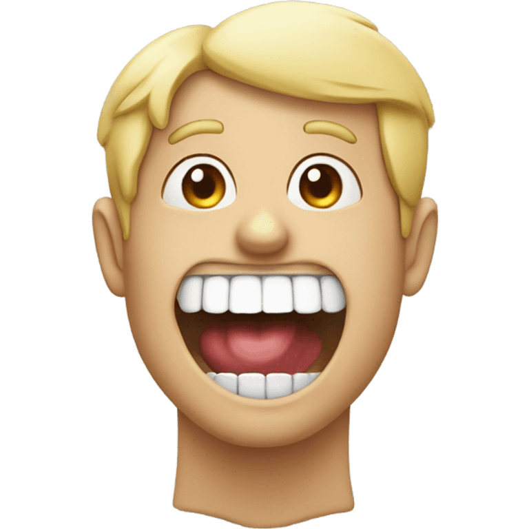 a guy with a 1 tooth in the middle and his gums are in the middle of his mouth emoji