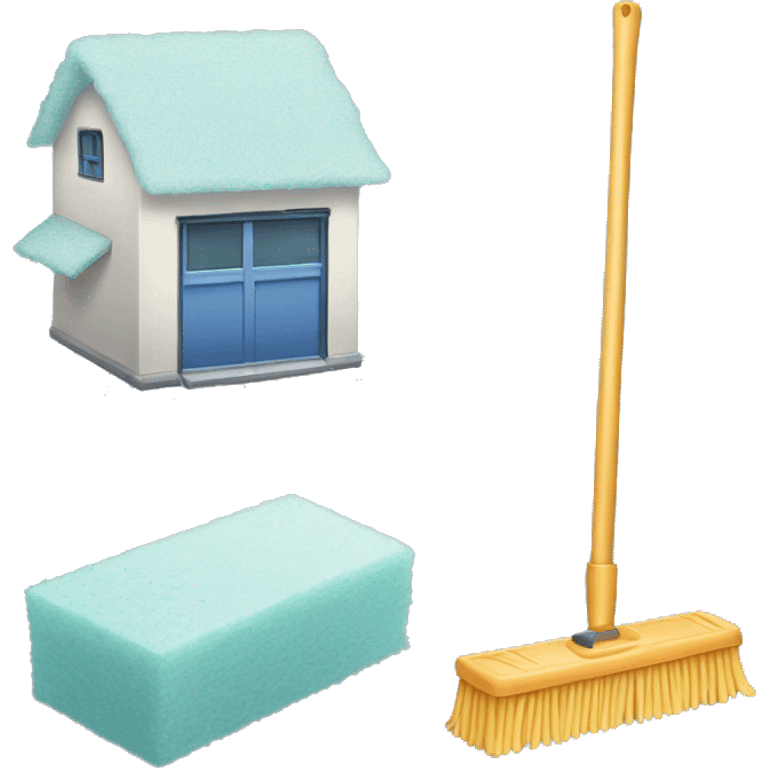 combine home, mop and soap emoji