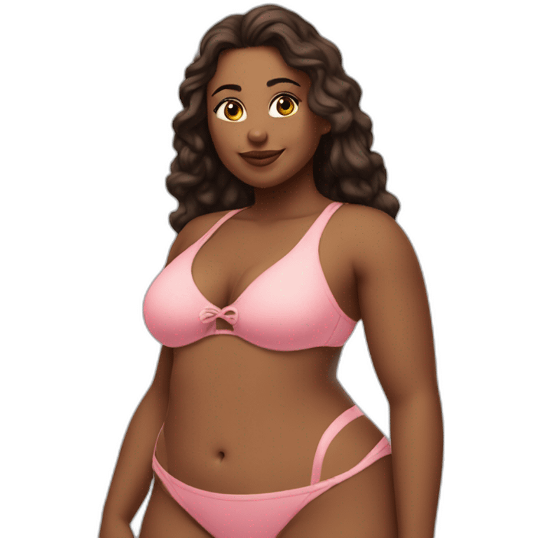 Slim-Thicc caucasian woman swimsuit posing emoji