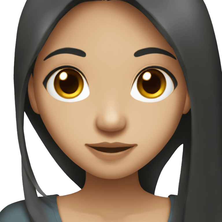 dark straight long hair south east asian girl emoji