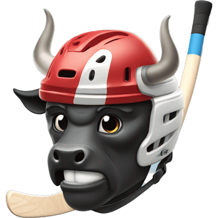 Bull with hockey helmet flexing  emoji