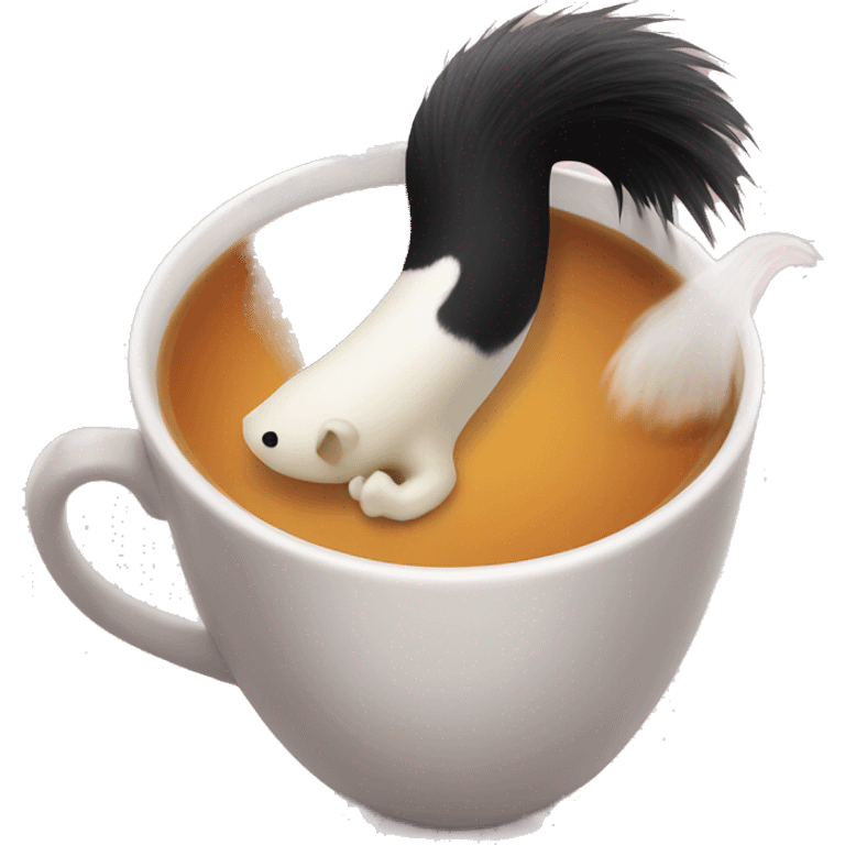 skunk tail in a cup of tea emoji