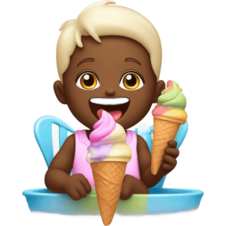 Baby eating ice cream  emoji