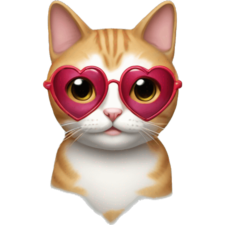 Cat wearing heart glasses emoji