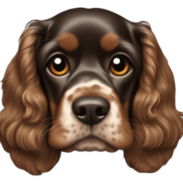 A primarily black sable coloured american cocker spaniel named ubu emoji