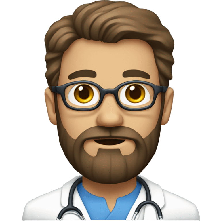 Logo, Man with beard, strong in doctor's clothes emoji