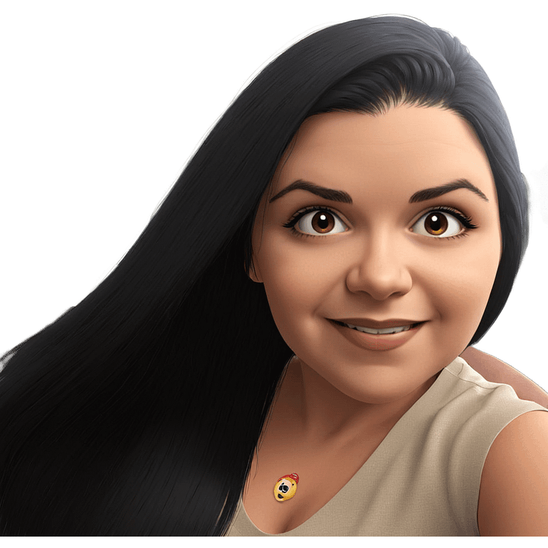 smiling girl with black hair emoji