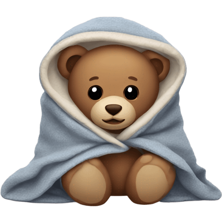 teddy bear cozy in blanket emoji