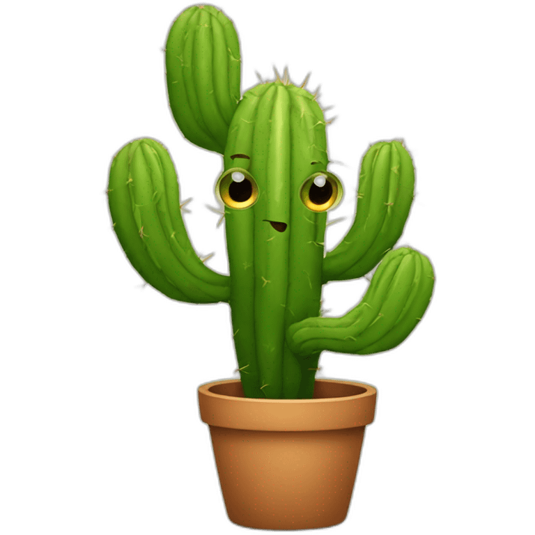 Crazy cactus with big eyes emoji