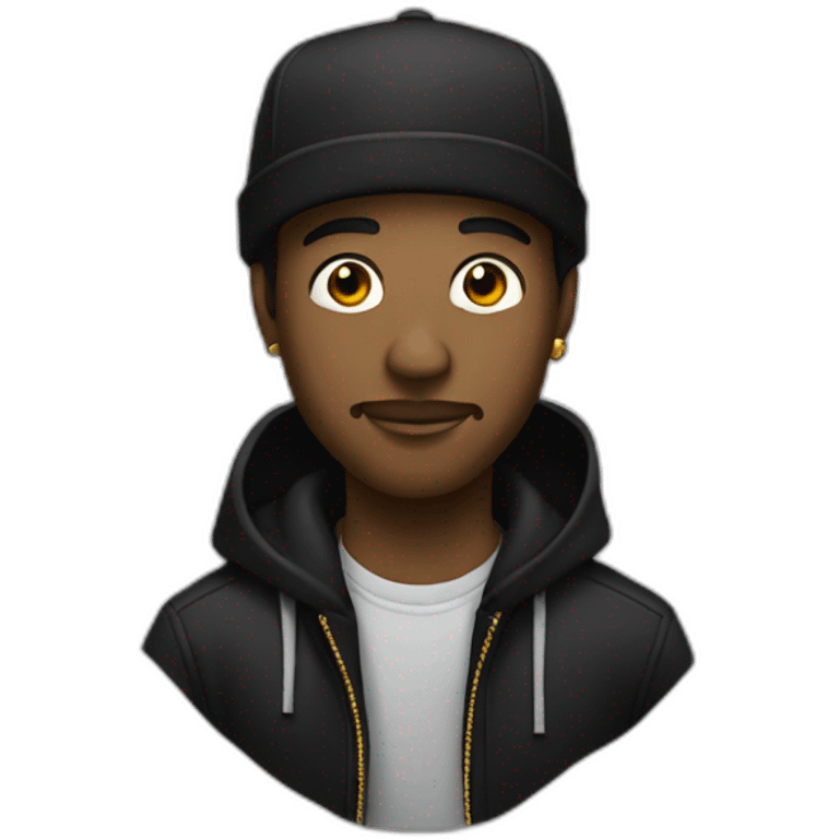 Rappeur noir locks emoji